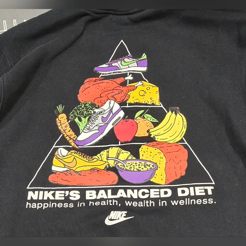 Nike Rare Balance Diet Food Pyramid Crewneck Sweatshirt Size Medium - Picture 8 of 8